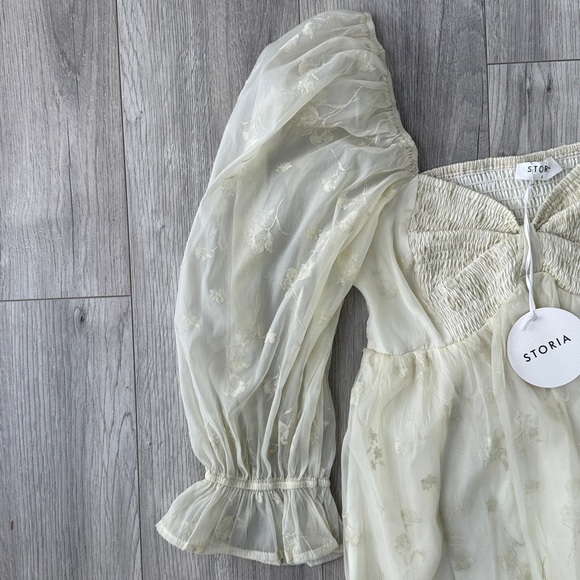 Anthropology Storia Babydoll Soft Yellow Floral Dress - Picture 4 of 8